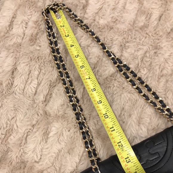 TORY BURCH Black Fleming Geo Diamond Quilted Crossbody Shoulder Bag Clutch - Picture 12 of 17